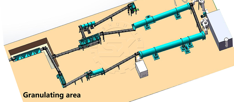 1,5000tpy poultry manure granulation production line