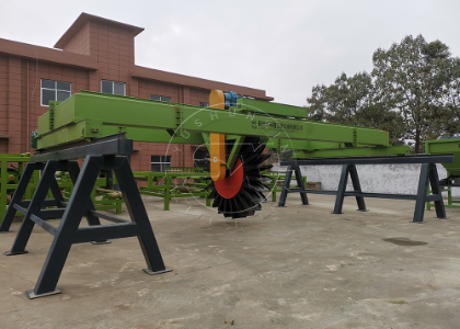 commercial wheel type compost turner to make goat manure compost